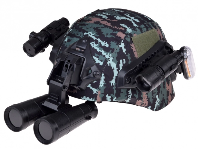 Set militare per bambini con casco, binocolo e walkie-talkie