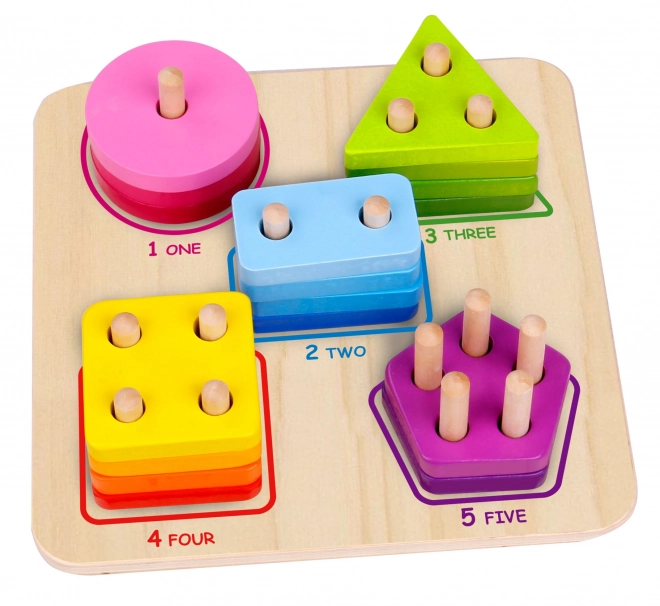 Puzzle di legno con forme geometriche