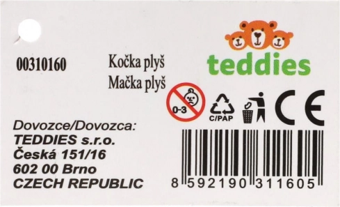 Giocattolo di peluche gatto sdraiato