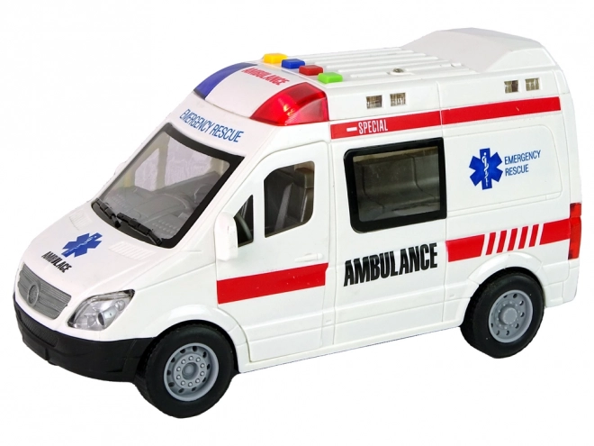 Ambulanza giocattolo luci e suoni con motore a frizione