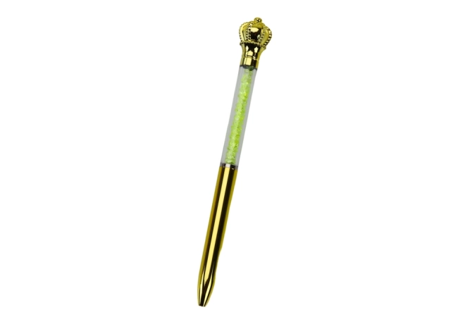 Penna con corona e diamanti azzurro ricarica 0.7mm