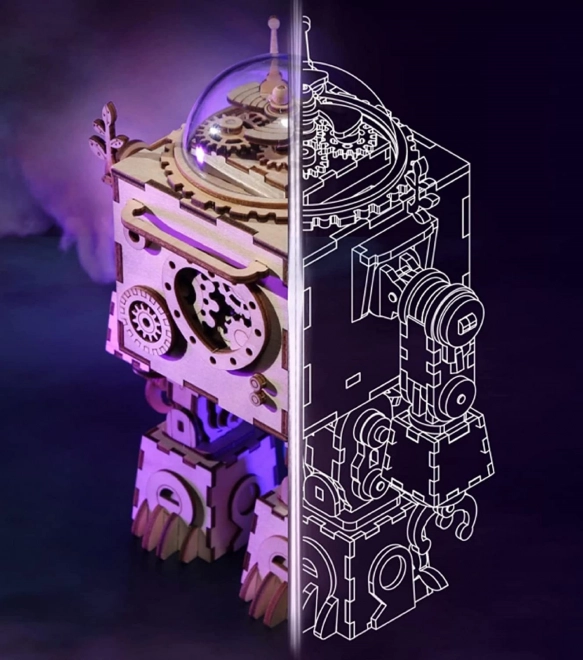 Puzzle in legno 3D Rokr Robot Orpheus con luce