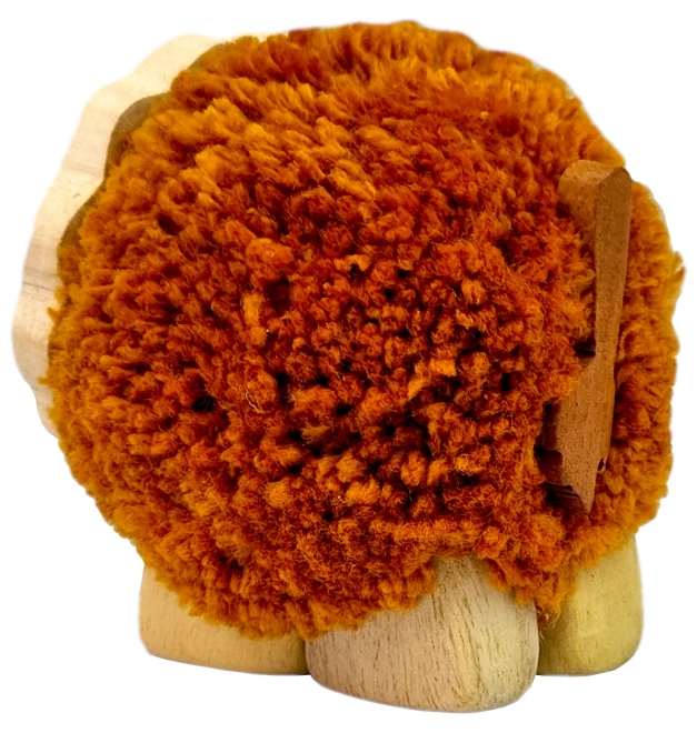 Figura di legno XL con pompon - Leone