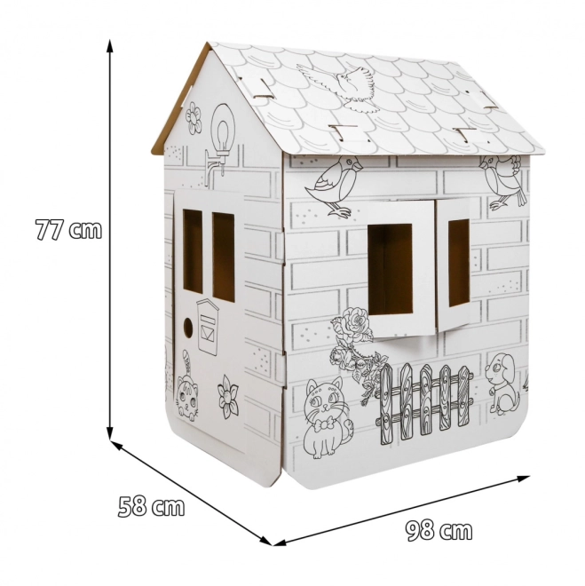 Dome casetta XXL 3D da colorare per bambini – con cavallini