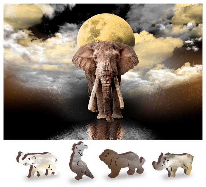 Puzzle in legno Sogni d'elefante 2 in 1