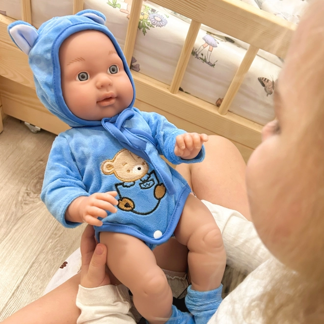 Bambola realistica Woopie in abito da orsetto 46 cm