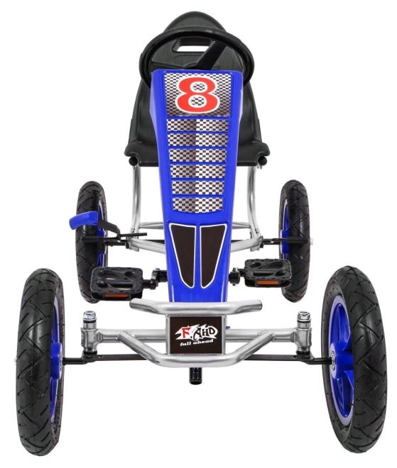 Go-kart Full Ahead AIR con pedali per bambini 3+ Blu + Regolazione sedile + Ruote gonfiabili + Freno a mano