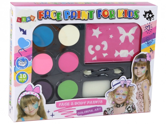 Set da trucco viso per bambini con stencil e colori