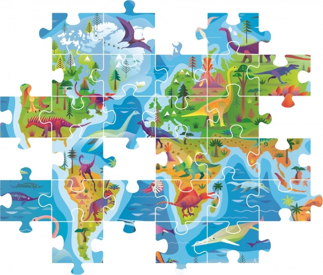 Puzzle 180 pezzi Mappa Dinosauri