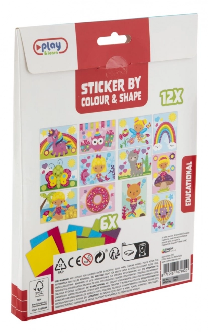 Set creativo per mosaico con adesivi a numeri e forme