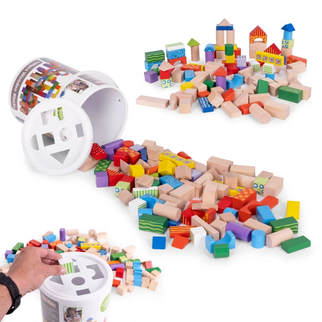 Blocchi in legno per bambini 100 pezzi ECOTOYS