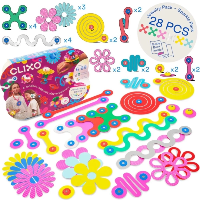 Clixo Jewelry Pack Set creativo di blocchi per la creazione di gioielli - 28 pz