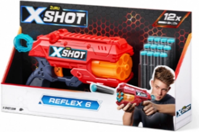 Pistola a dardi in schiuma X-SHOT Reflex 6 – arancione, 12 dardi