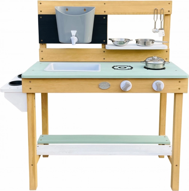 Axi cucina in legno per giocare con acqua e sabbia