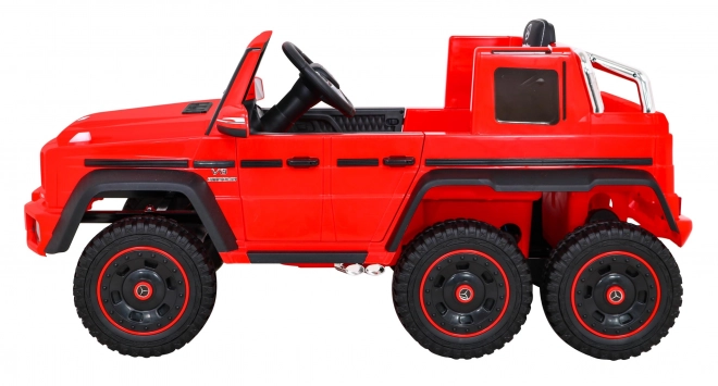 Mercedes G63 AMG Auto a batteria Rosso + Telecomando + 6 ruote EVA + Avvio lento + MP3 LED