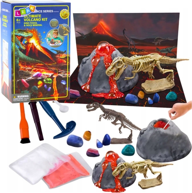 Set educativo esplosioni vulcaniche e dinosauri