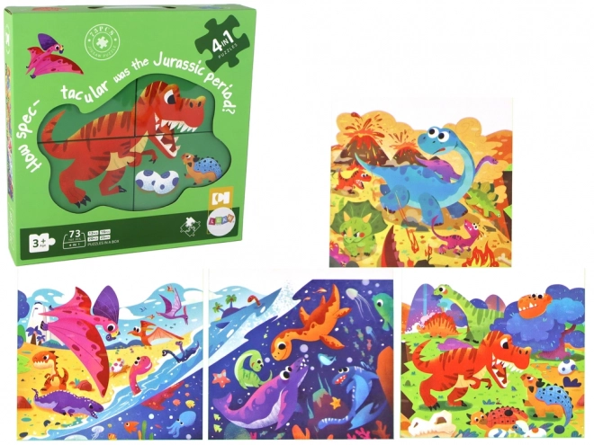 Puzzle Mondo dei Dinosauri 4 in 1