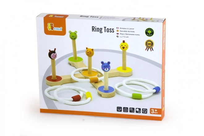 Gioco di abilità in legno lancio ad anelli animali Viga