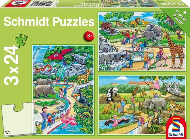 Puzzle Schmidt Al Zoo 3x24 Pezzi