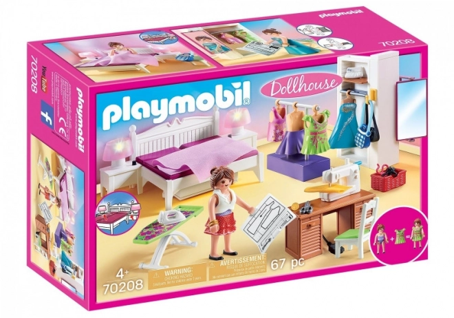 Set di Figure Dollhouse Camera da Letto con Angolo Cucito