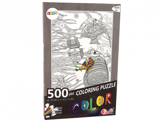 Puzzle da Colorare 500 Pezzi Pesci Oceano