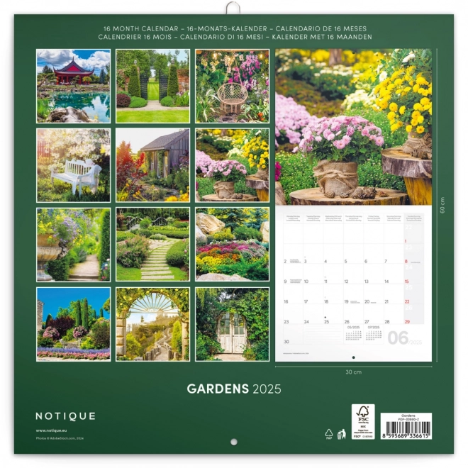 Calendario da parete Giardini 2025