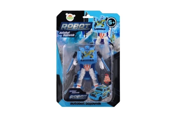 Trasformabile auto/robot blu plastica 14cm