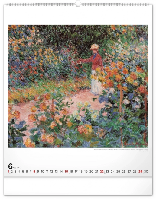 Calendario da parete Claude Monet 2025