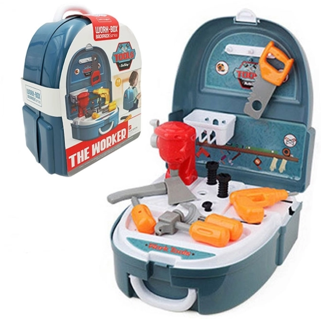 Zaino del piccolo tuttofare WOOPIE con set da officina 18 pezzi