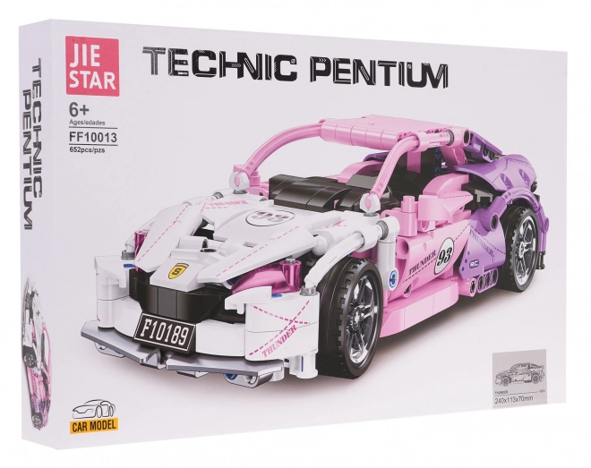 Set costruzioni auto sportiva rosa