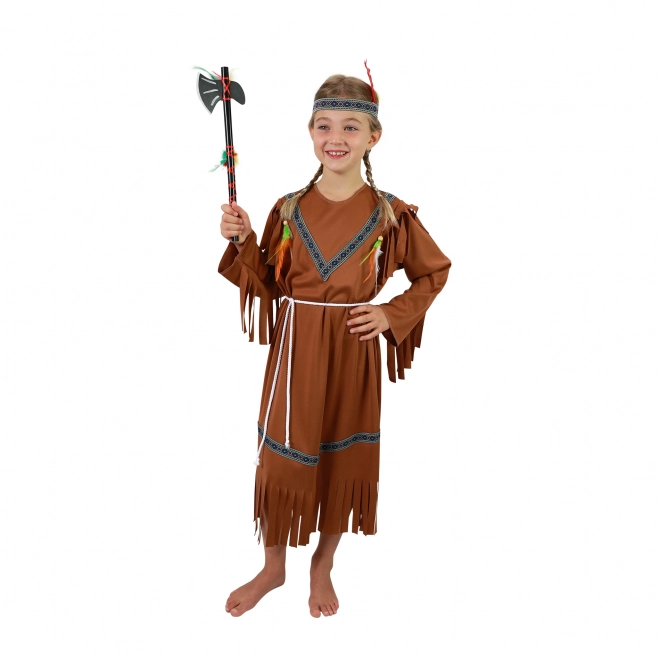 Costume da indiana per bambina con fascia e piume