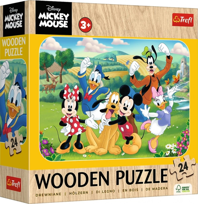 Puzzle in legno Mickey e amici 24 pezzi