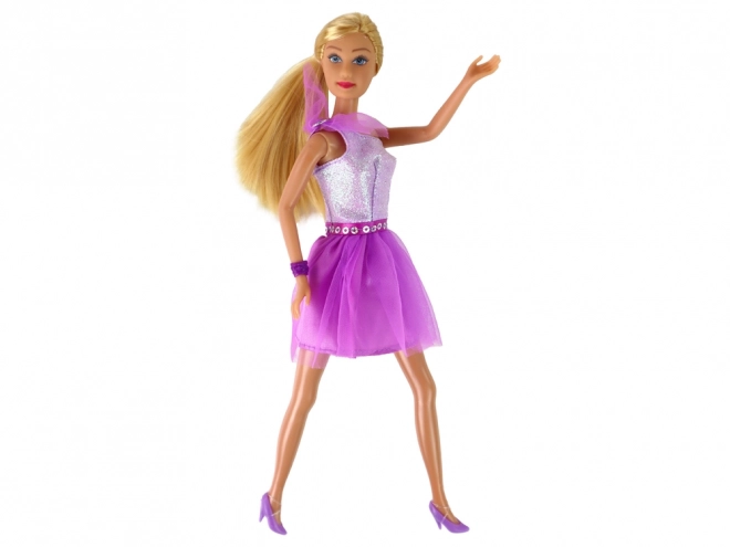 Abito per bambola Lucy Set di scarpe glitter viola