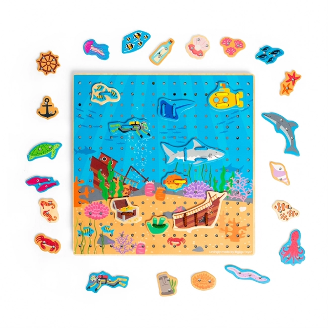 Gioco di intreccio Bigjigs Toys Mondo Marino