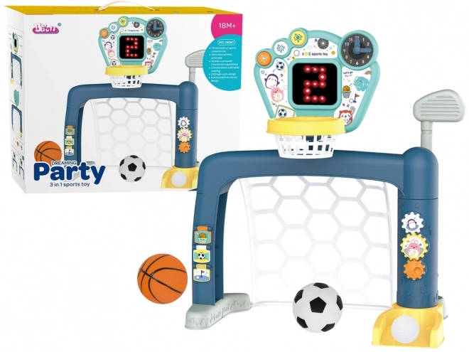 Set giochi 3 in 1 per bambini: Golf, Basket e Calcio