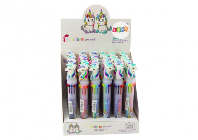 Penna Multicolore Automatica Unicorno - 10 Colori