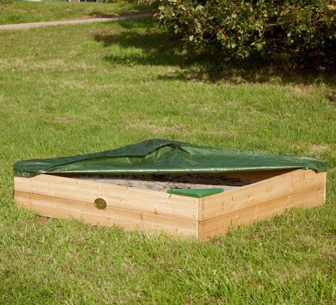 Sandbox in legno AXI con spazio di stivaggio e telone