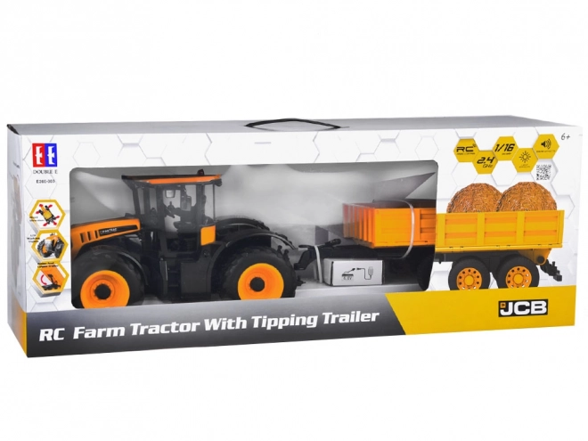 Trattore JCB con rimorchio telecomandato Double E 1:16