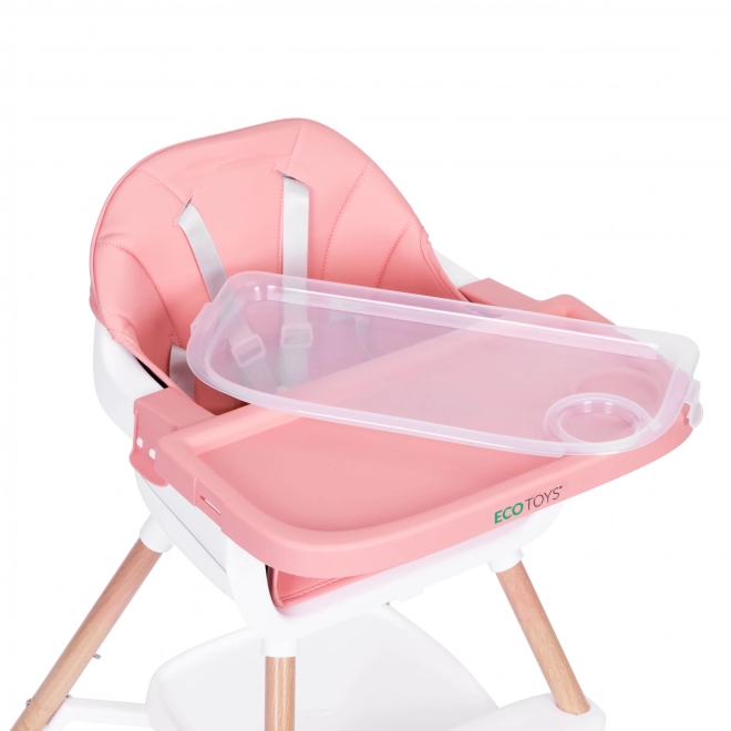 Seggiolone per bambini 2-in-1 rosa ECOTOYS