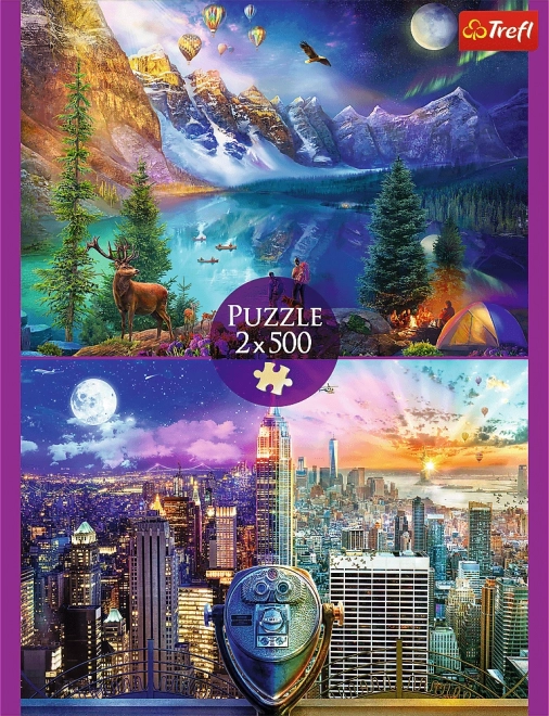 Puzzle 2x500 Viaggio in America