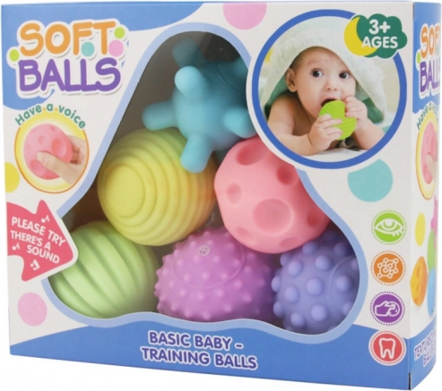 Palline sensoriali educative morbide colorate per bambini 6 pezzi