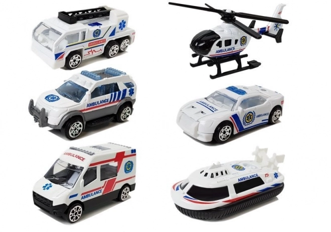 Set di Veicoli Ambulanza 1:64 6 Pezzi