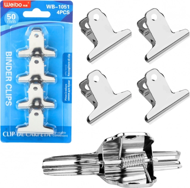 Set di clip in metallo per ufficio 50 mm - 4 pezzi