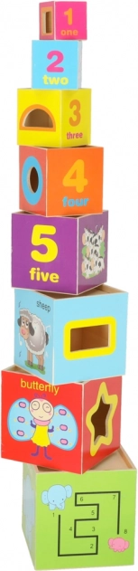 Torre educativa in legno XXL con forme e apprendimento dei numeri