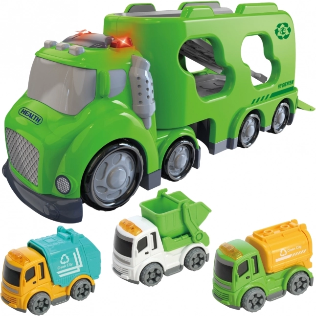 Woopie servizio carro attrezzi verde City Truck con effetti sonori e luminosi