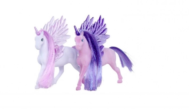 Unicorno con ali scintillanti 11 cm