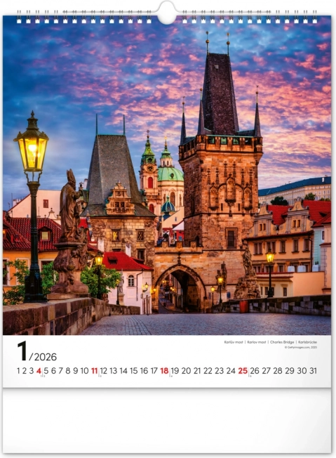 Calendario da parete Praga 2026