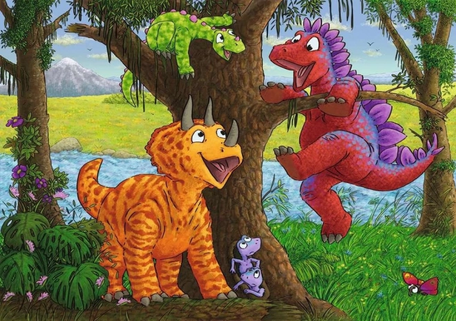 Puzzle Dinosauri Giocosi 2x24 pezzi