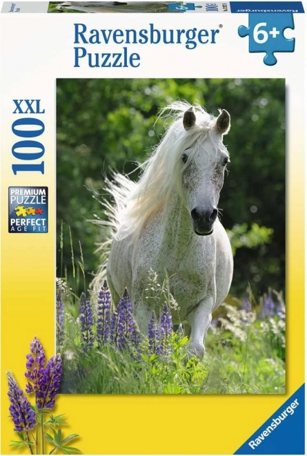 Puzzle Cavallo Bianco XXL RAVENSBURGER 100 Pezzi