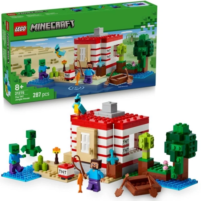 lego minecraft casa tnt nella giungla